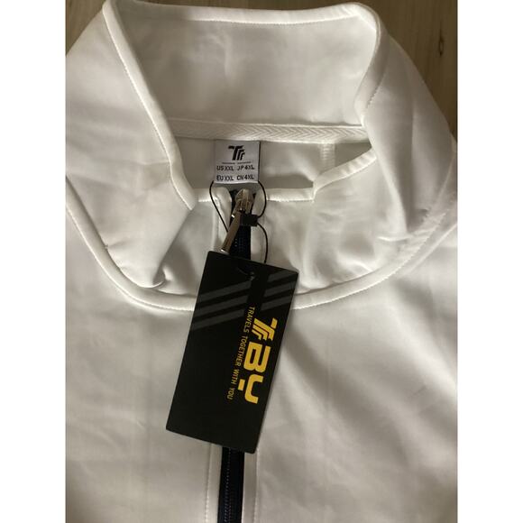 TBY Sports Men's 2XL Track Suit Full Zip Jacket White NWT - Picture 6 of 7